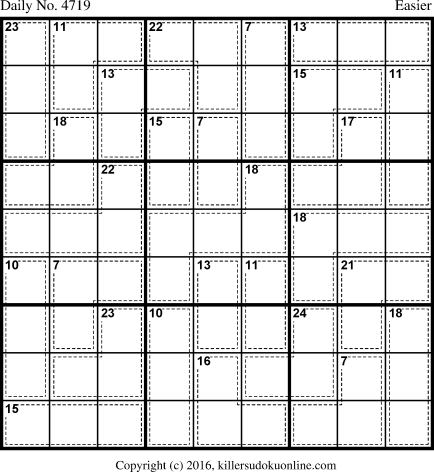 Killer Sudoku for 11/19/2018