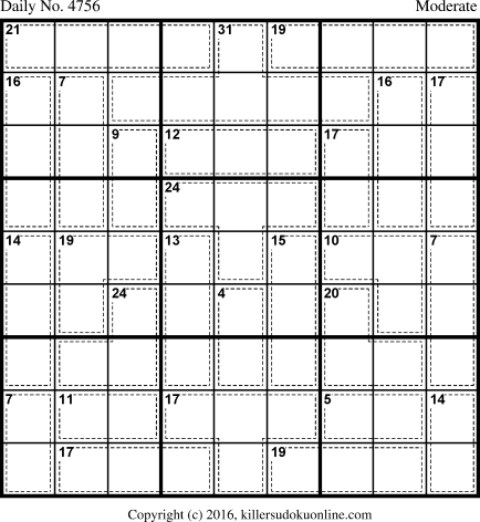 Killer Sudoku for 12/26/2018