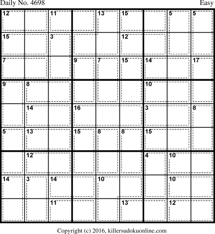 Killer Sudoku for 10/29/2018
