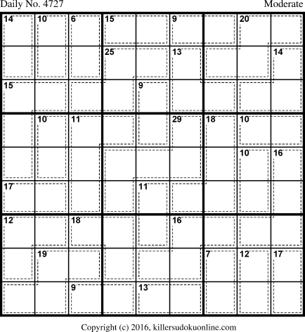 Killer Sudoku for 11/27/2018