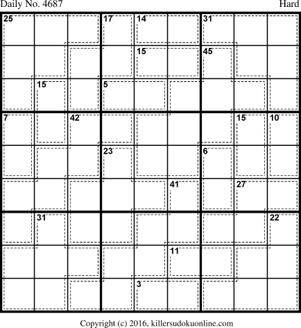 Killer Sudoku for 10/18/2018
