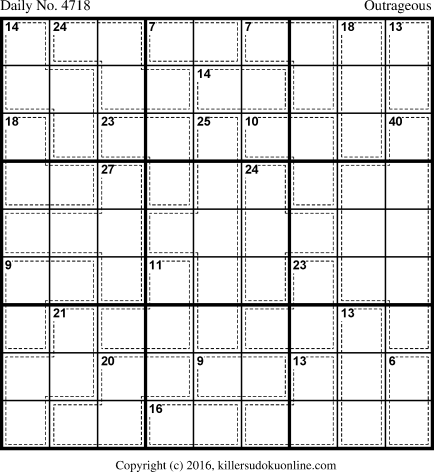Killer Sudoku for 11/18/2018