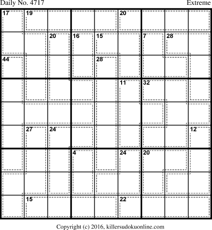 Killer Sudoku for 11/17/2018