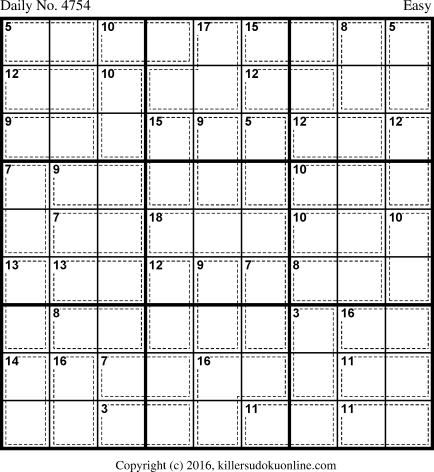Killer Sudoku for 12/24/2018