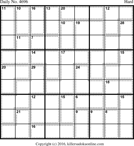 Killer Sudoku for 10/27/2018