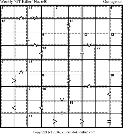 Killer Sudoku for 7/16/2018