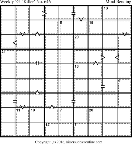 Killer Sudoku for 8/27/2018