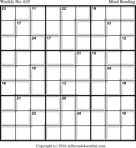 Killer Sudoku for 3/5/2018