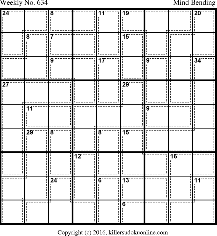 Killer Sudoku for 2/26/2018