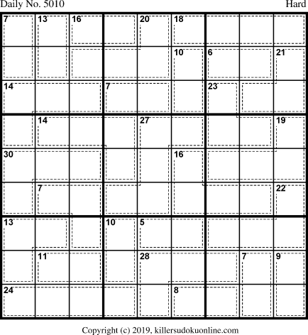 Killer Sudoku for 9/6/2019