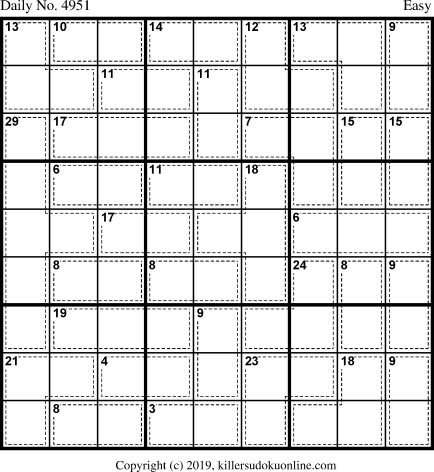 Killer Sudoku for 7/9/2019