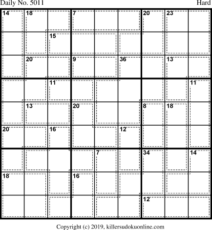 Killer Sudoku for 9/7/2019