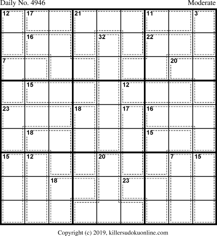 Killer Sudoku for 7/4/2019