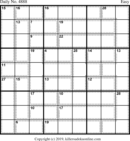Killer Sudoku for 5/7/2019