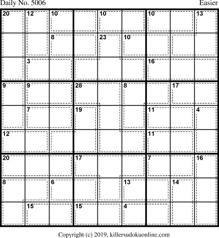 Killer Sudoku for 9/2/2019
