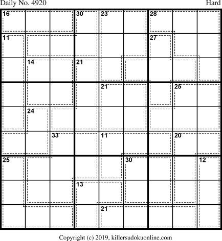 Killer Sudoku for 6/8/2019