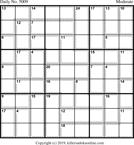 Killer Sudoku for 9/5/2019