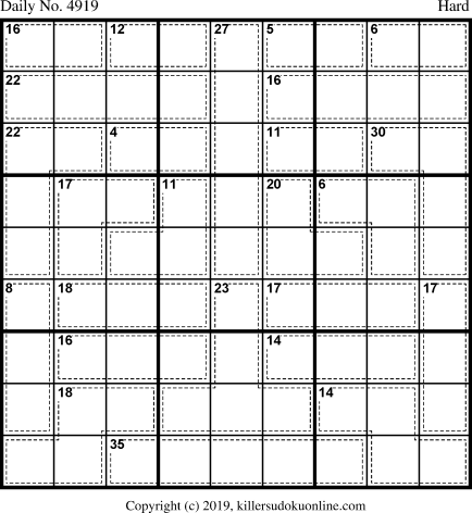 Killer Sudoku for 6/7/2019