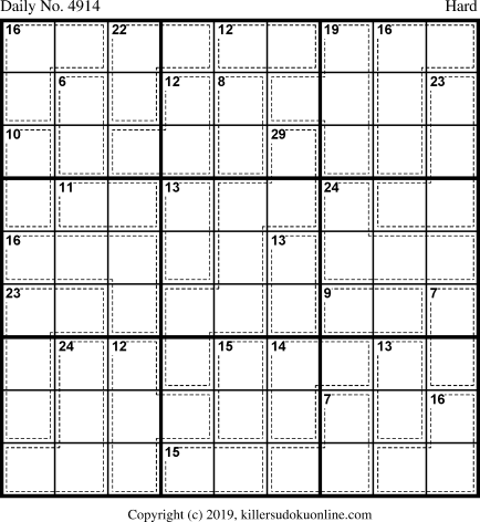 Killer Sudoku for 6/2/2019