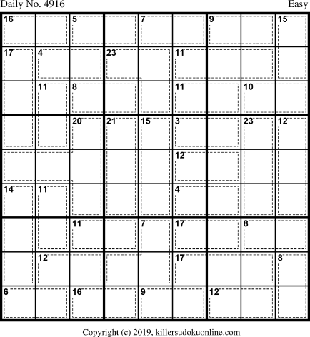 Killer Sudoku for 6/4/2019