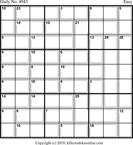 Killer Sudoku for 7/1/2019