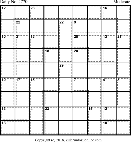 Killer Sudoku for 1/9/2019