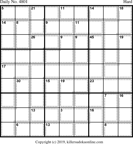 Killer Sudoku for 2/9/2019