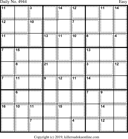 Killer Sudoku for 7/2/2019