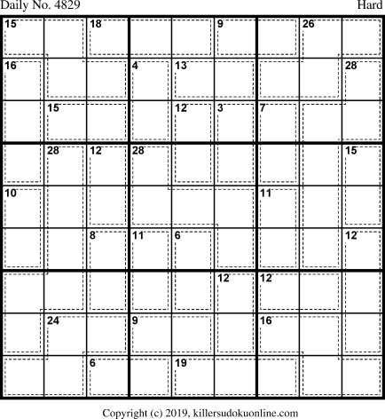 Killer Sudoku for 3/9/2019