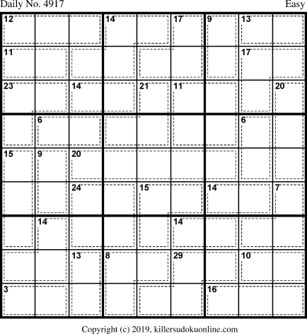 Killer Sudoku for 6/5/2019