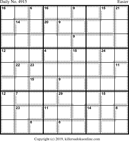 Killer Sudoku for 6/3/2019