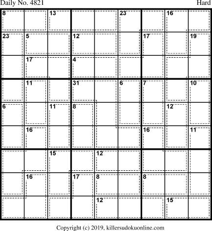 Killer Sudoku for 3/1/2019