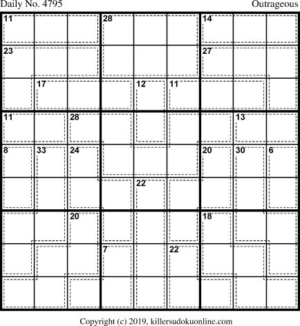 Killer Sudoku for 2/3/2019