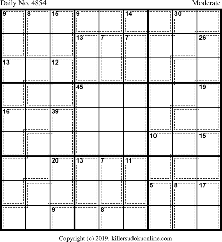 Killer Sudoku for 4/3/2019