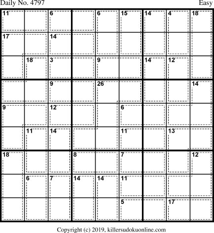 Killer Sudoku for 2/5/2019