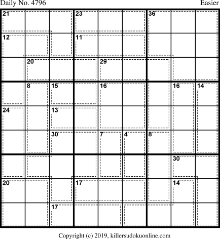 Killer Sudoku for 2/4/2019