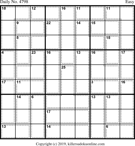 Killer Sudoku for 2/6/2019