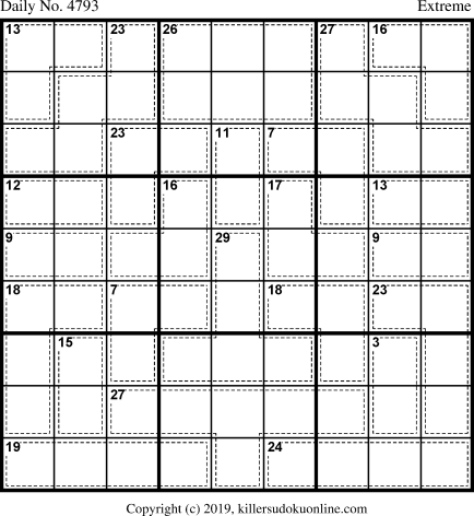 Killer Sudoku for 2/1/2019