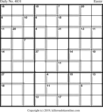 Killer Sudoku for 3/11/2019