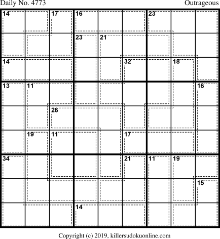Killer Sudoku for 1/12/2019