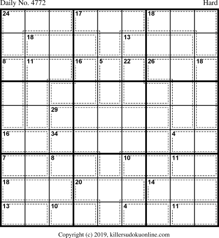 Killer Sudoku for 1/11/2019