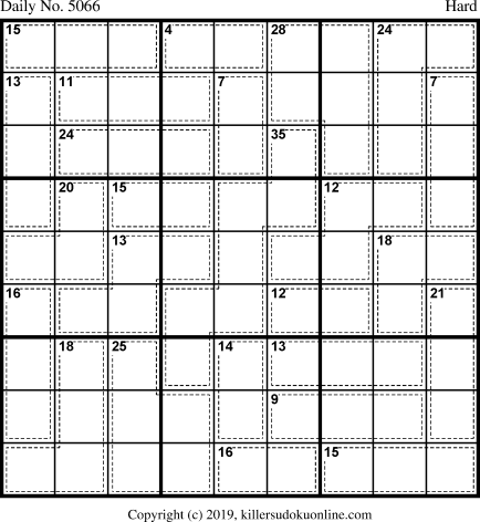 Killer Sudoku for 11/1/2019