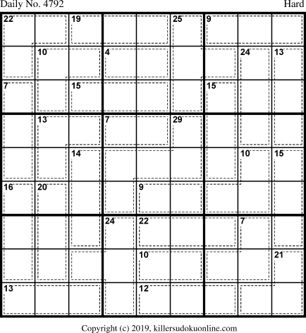 Killer Sudoku for 1/31/2019