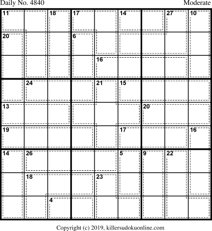 Killer Sudoku for 3/20/2019
