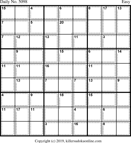 Killer Sudoku for 12/3/2019