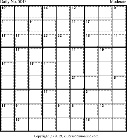 Killer Sudoku for 10/9/2019