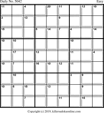 Killer Sudoku for 10/8/2019