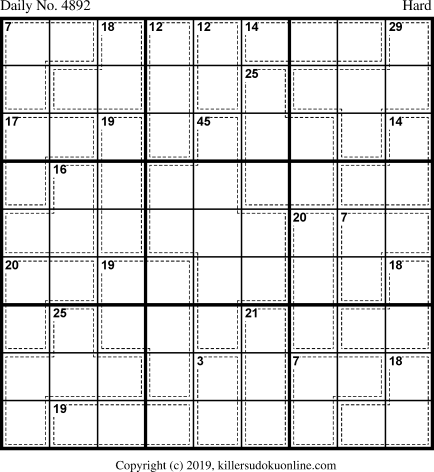 Killer Sudoku for 5/11/2019
