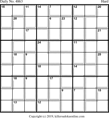 Killer Sudoku for 4/12/2019