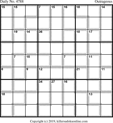 Killer Sudoku for 1/27/2019
